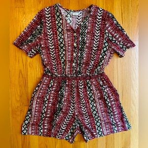 Vintage Patterned Romper - image 1